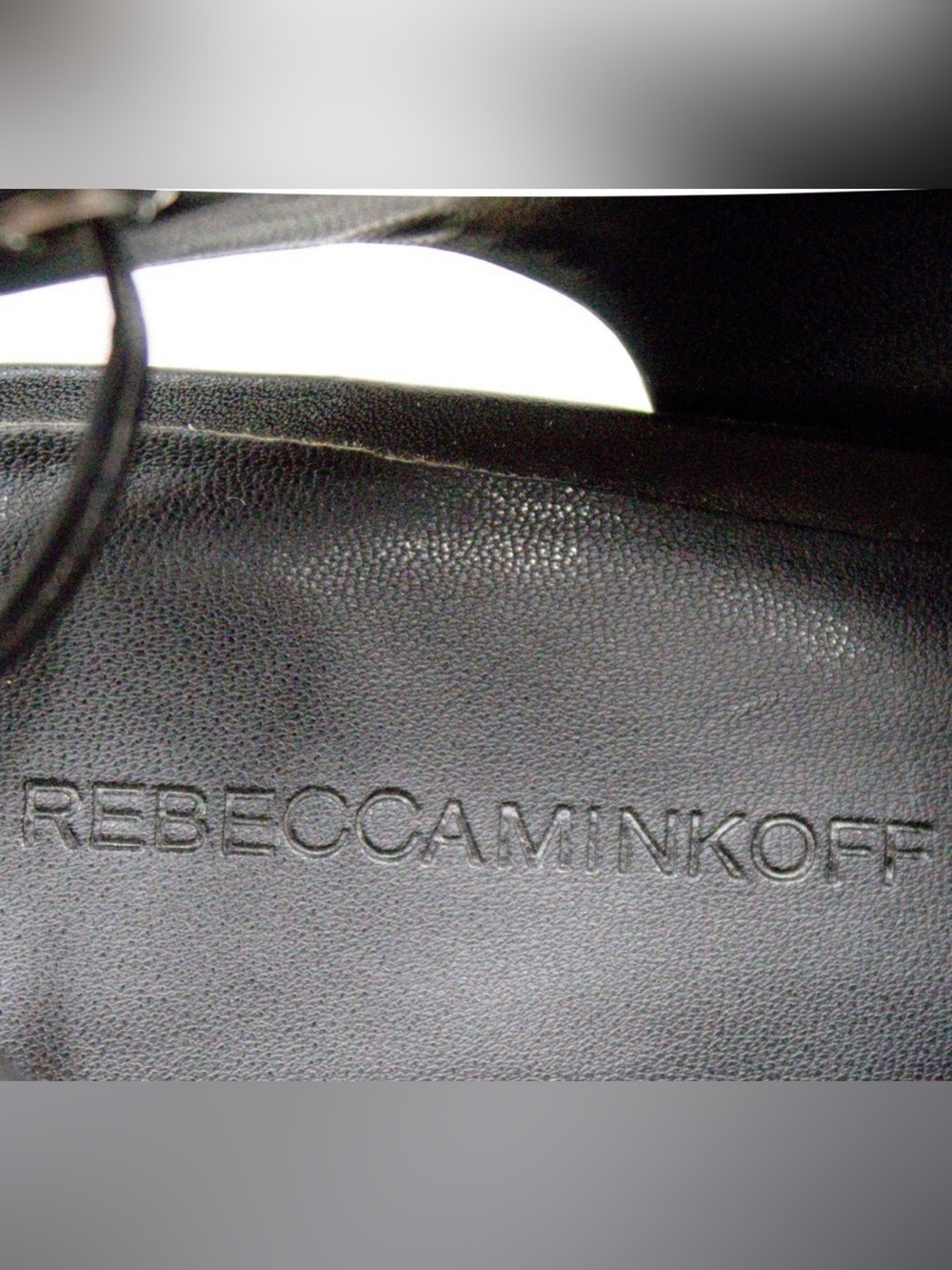 Rebecca Minkoff Eden Black Leather Open Toe Wedge Sandals Size 8 - Picture 7 of 8